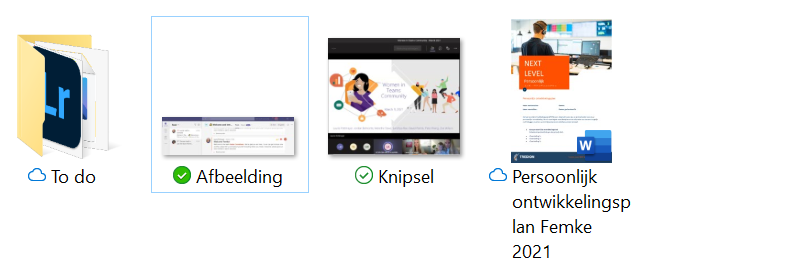 Screenshot OneDrive iconen