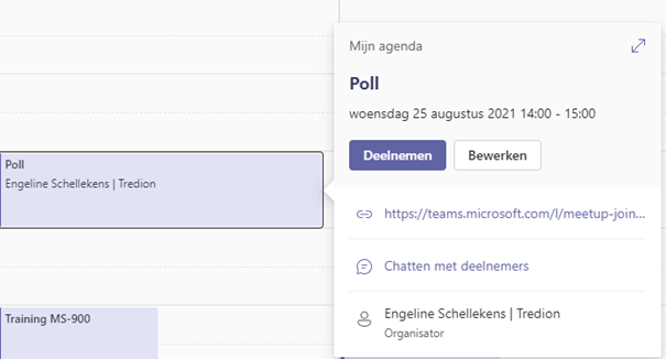 Screenshot Microsoft Teams poll of quiz